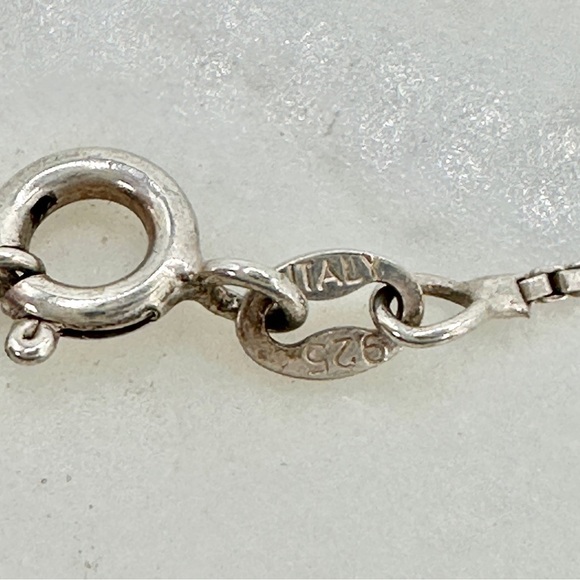 Vintage Millefiori Heart Necklace Italian 925 Sterling Silver Box Chain Red Blue - Picture 2 of 11